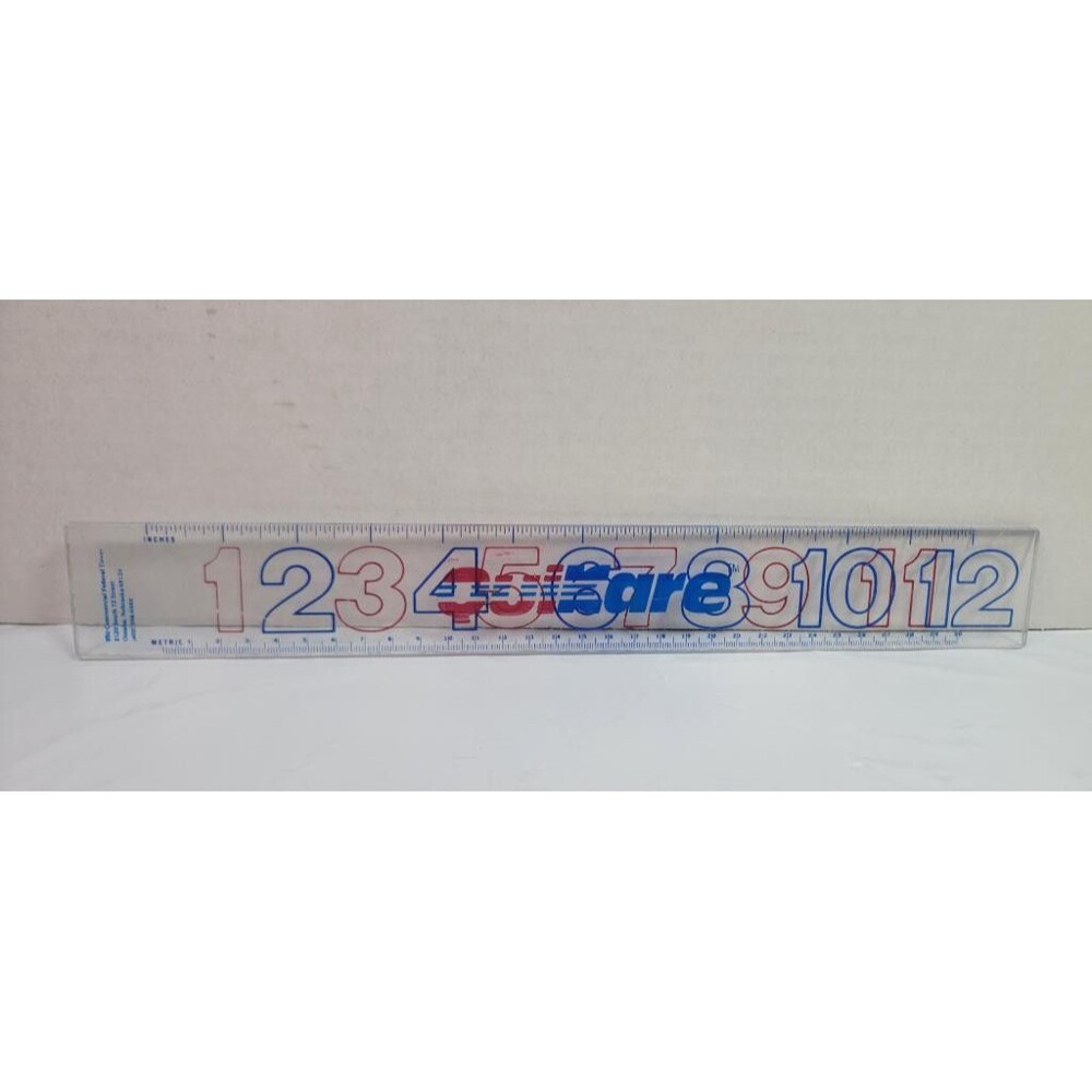 Vintage Commercial Federal Bank 12 Inch Clear Plastic Ruler Omaha Nebraska Promo